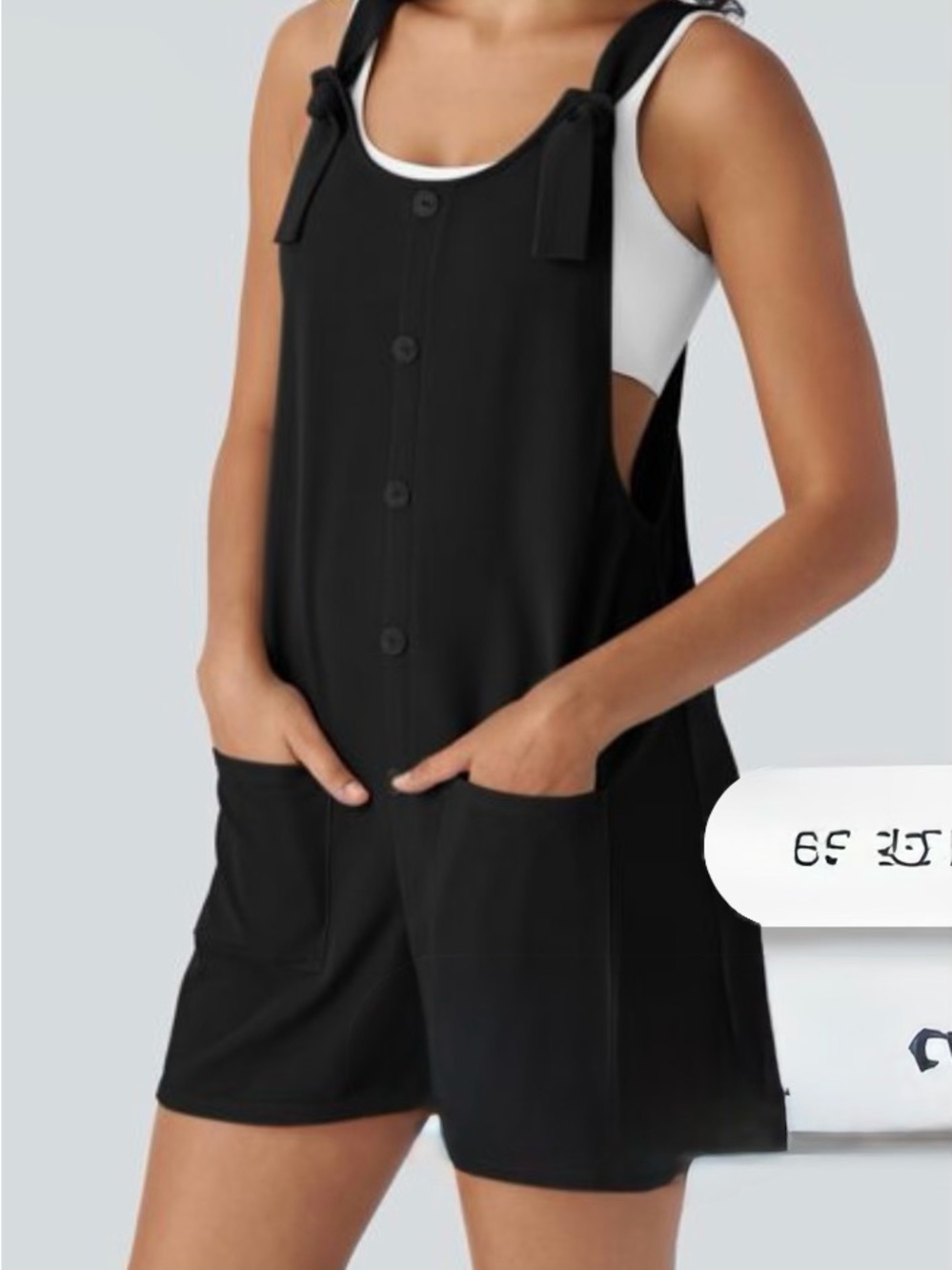 Knot tie with decorative packet waffle short romper. Brand New with TAG